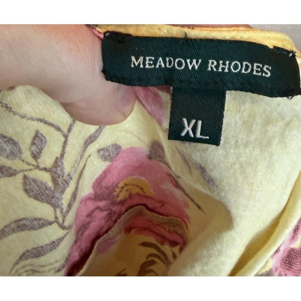 Meadow Rhodes Yellow Floral Tiered Maxi Dress XL Romantic Bohemian Cottagecore - Picture 5 of 6